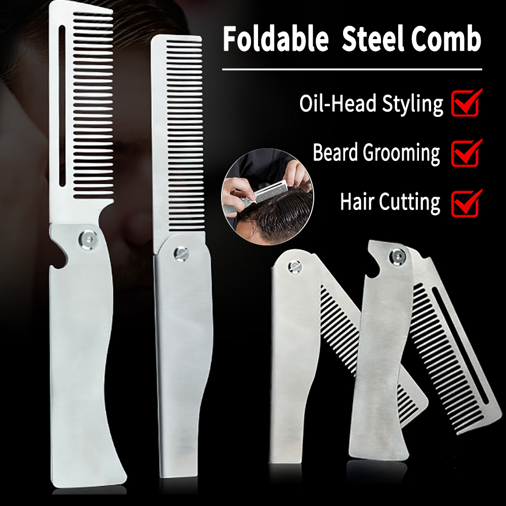 Men Fashion Hair Style - New Type 1/2PCS Portable Steel Combs