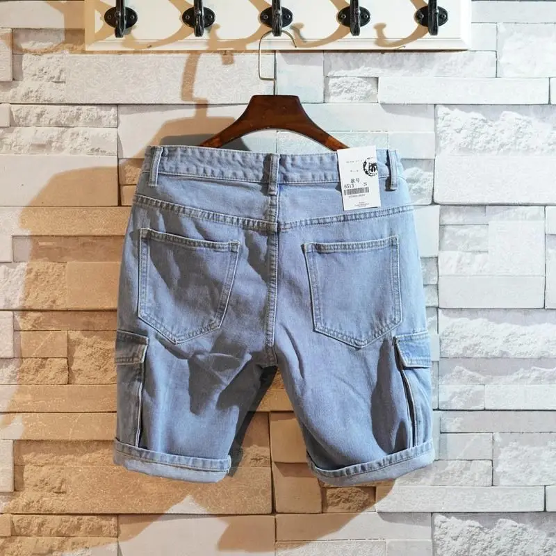 Jeans Pants Fashion Men - Loose Straight Short Jeans Pants for