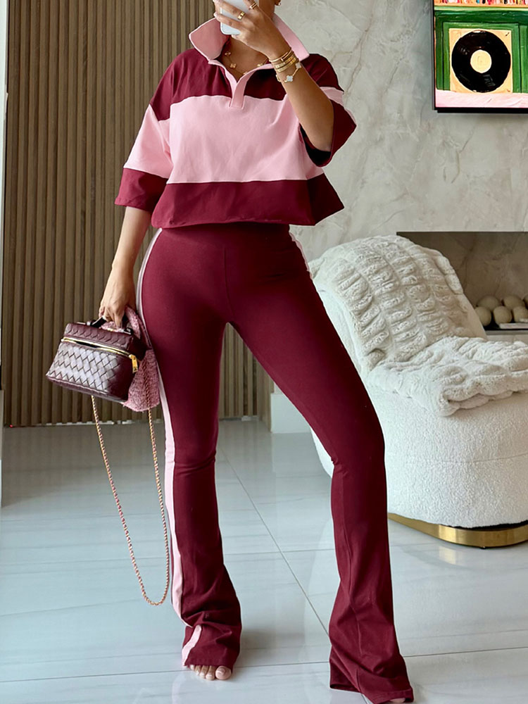 Polo Shirt Slim - Doyerl Activewear Striped 2 Pieces Set
