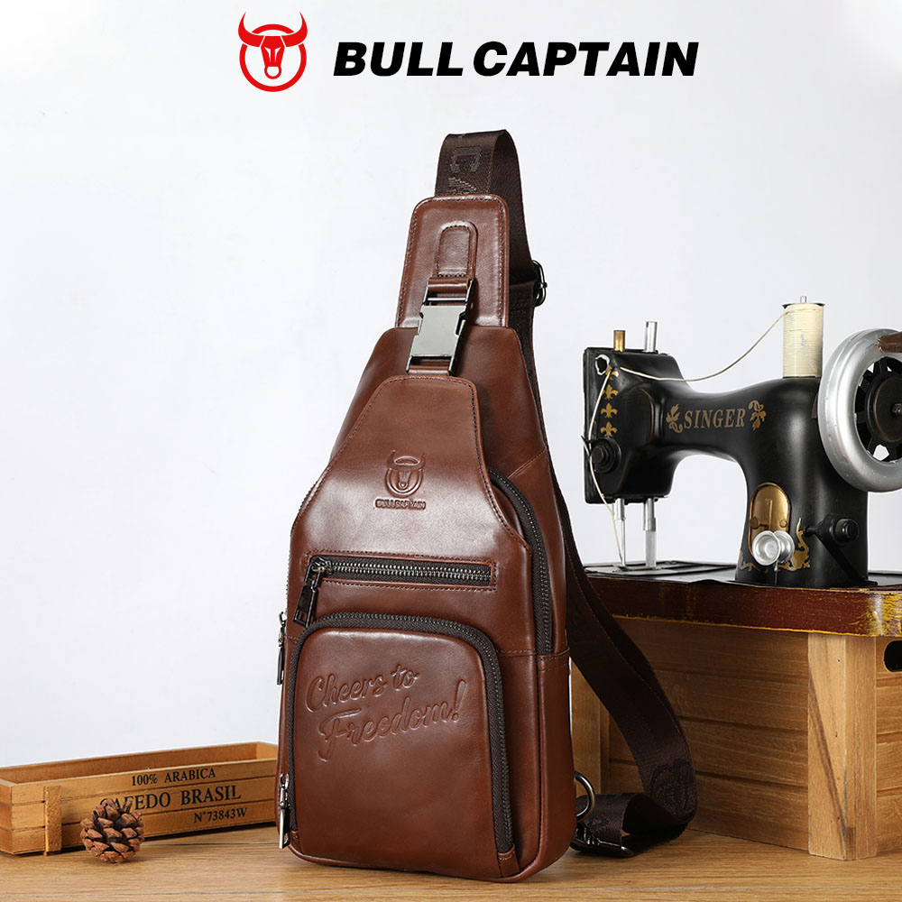 Mens Fashion Blog - BULLCAPTAIN Genuine Leather Chest Bag Casual