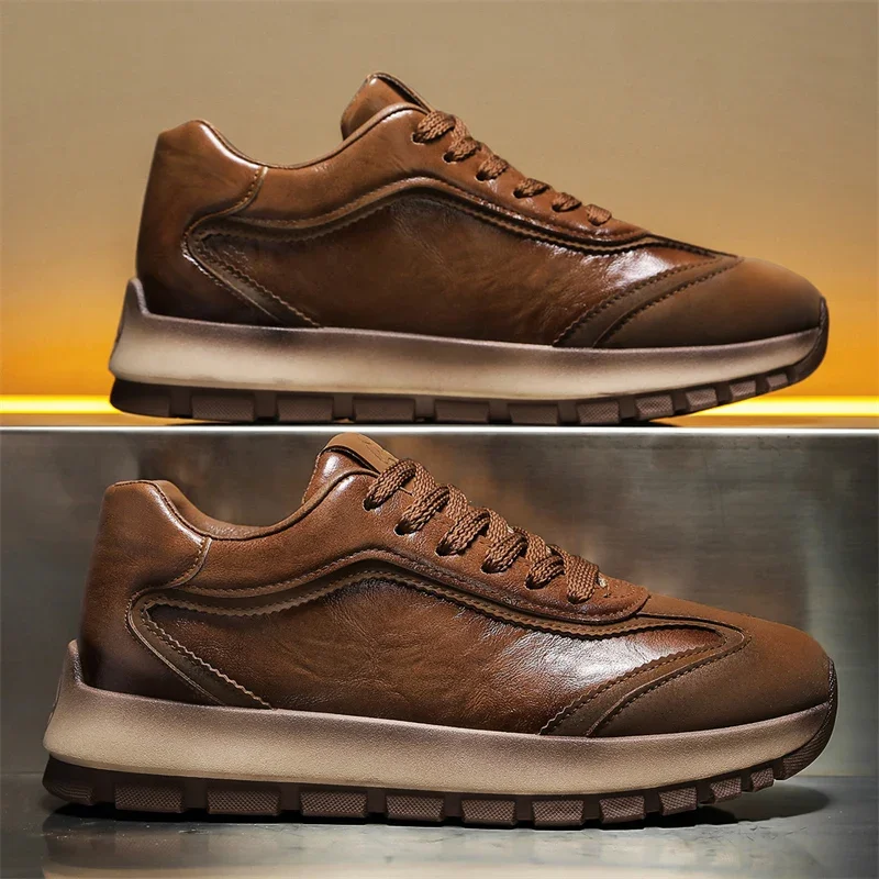 Men'S Fashion Hiking Boots - Luxury Men's Sneakers All Seasons Leather