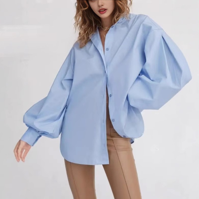 Cotton Lantern Sleeve Stand Ne - đánh giá và giá Polo Shirt Slim