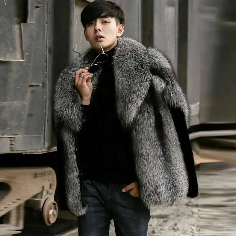 Autumn Men's Faux Fur Coat Fas - đánh giá và giá Men'S Fashion X