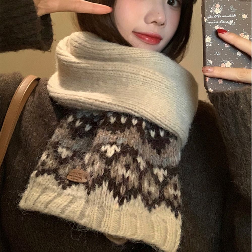Classic Wool Jacquard Knitted  - đánh giá và giá Men Scarf Wool