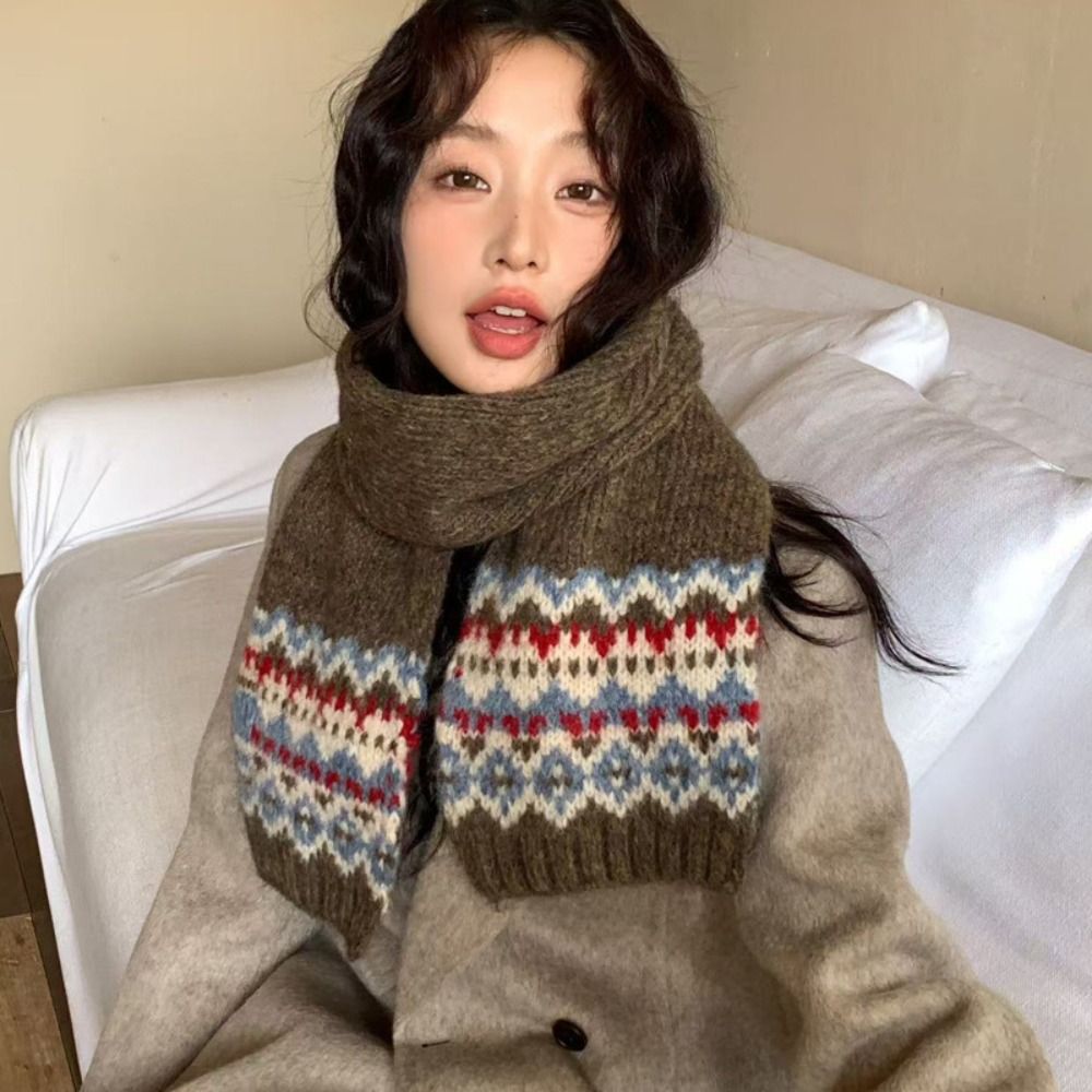 Classic Wool Jacquard Knitted  - đánh giá và giá Men Scarf Wool