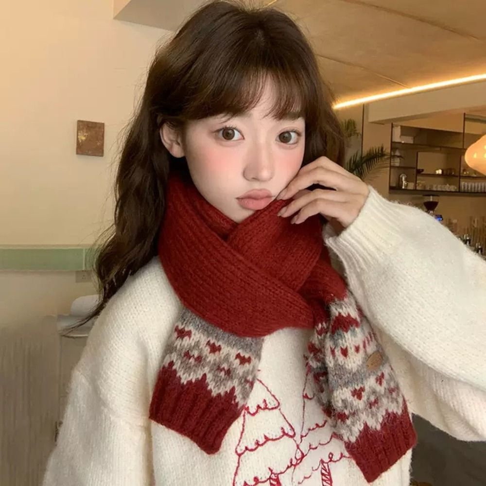 Classic Wool Jacquard Knitted  - đánh giá và giá Men Scarf Wool