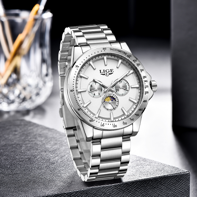LIGE Top Brand Luxury Quartz M - đánh giá và giá Mens Fashion Week