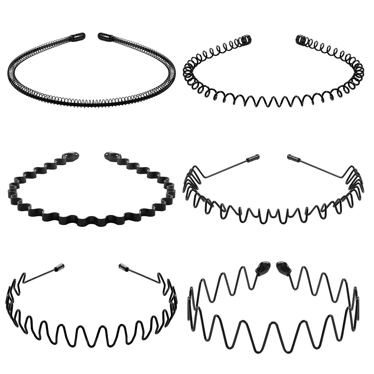 6PCS Fashion Black Metal Waved - đánh giá và giá Men Fashion Hair Style