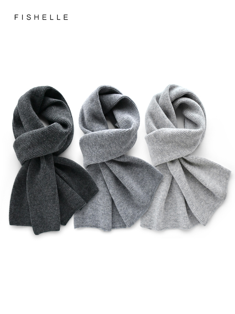 Gray solid color cashmere scar - đánh giá và giá Men Scarf Wool