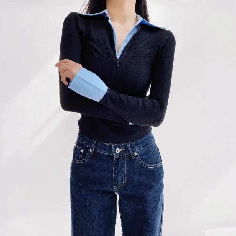 Polo Neck Fake Two Contrast Pa - đánh giá và giá Polo Shirt Slim
