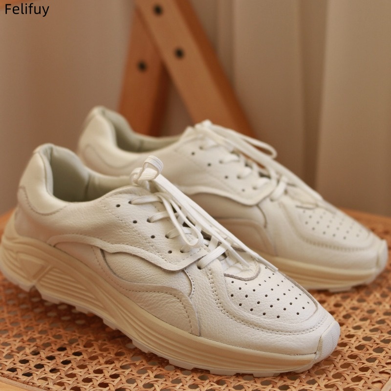Round-toe Lace-up Casual White - đánh giá và giá Mens Fashion Week