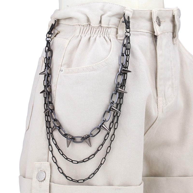 Hip Hop Punk Rock Metal Pants  - đánh giá và giá Jeans Pants Fashion Men