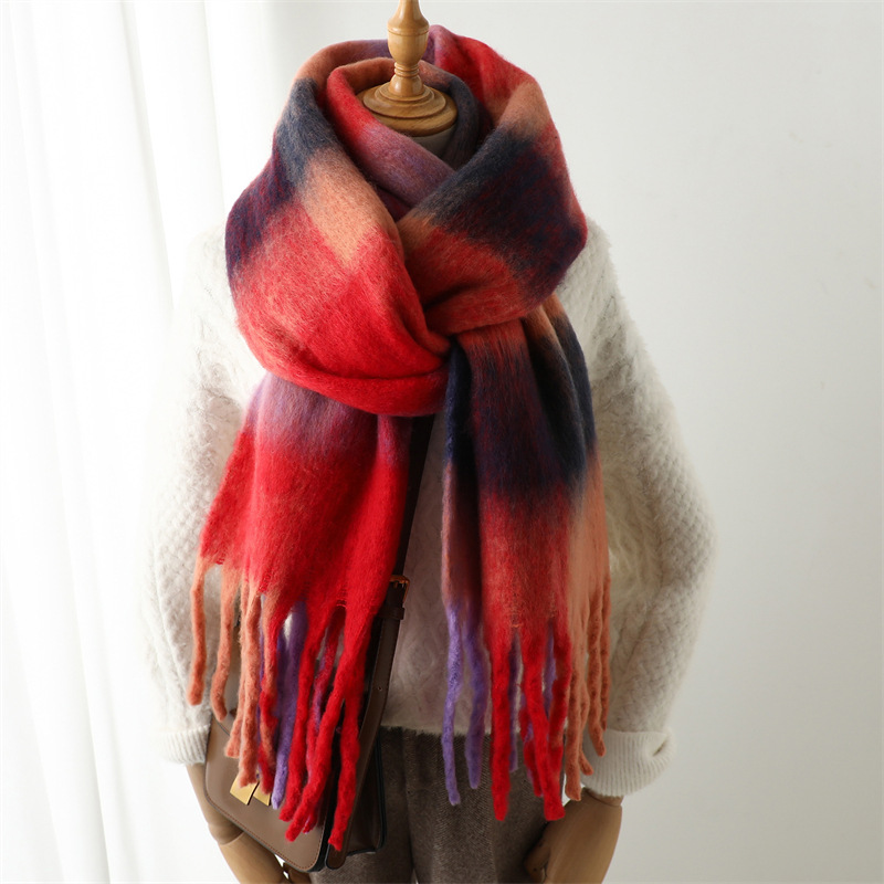 New Autumn Winter Grid Scarf W - đánh giá và giá Men Scarf Wool
