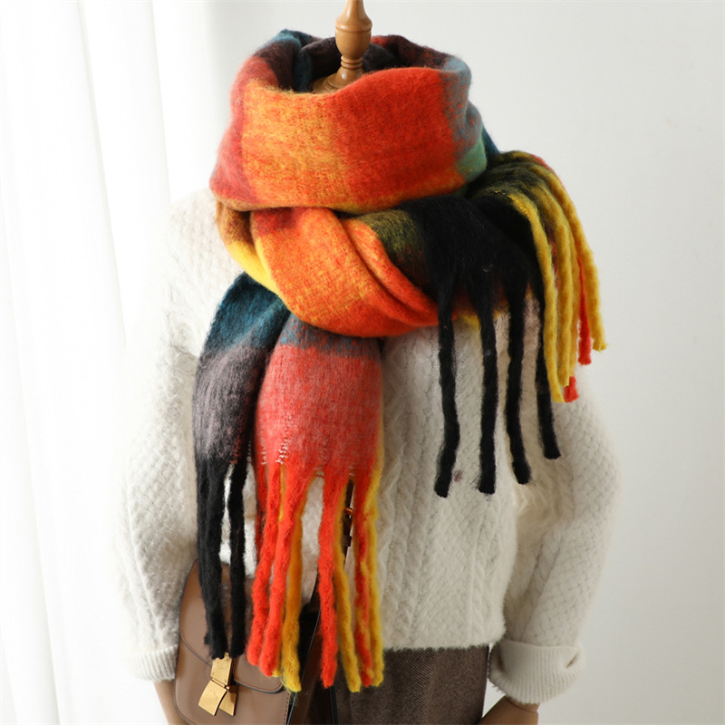 New Autumn Winter Grid Scarf W - đánh giá và giá Men Scarf Wool