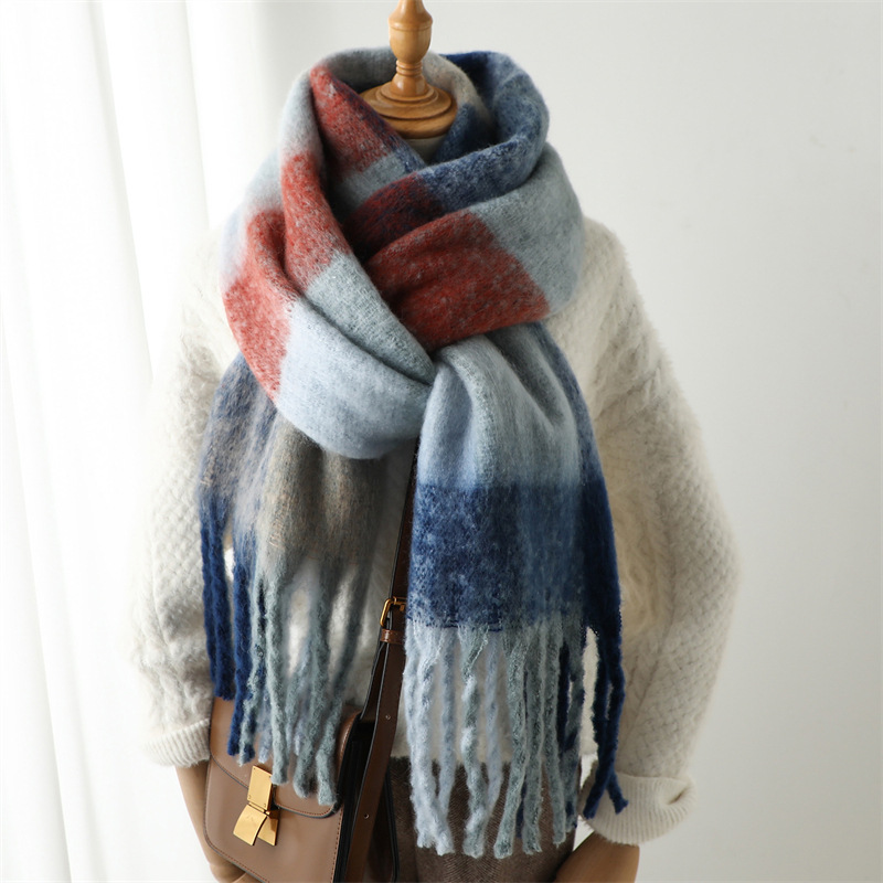 New Autumn Winter Grid Scarf W - đánh giá và giá Men Scarf Wool