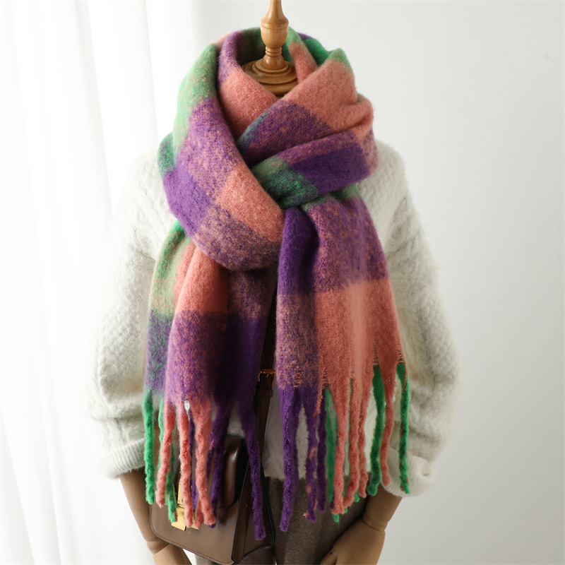 New Autumn Winter Grid Scarf W - đánh giá và giá Men Scarf Wool