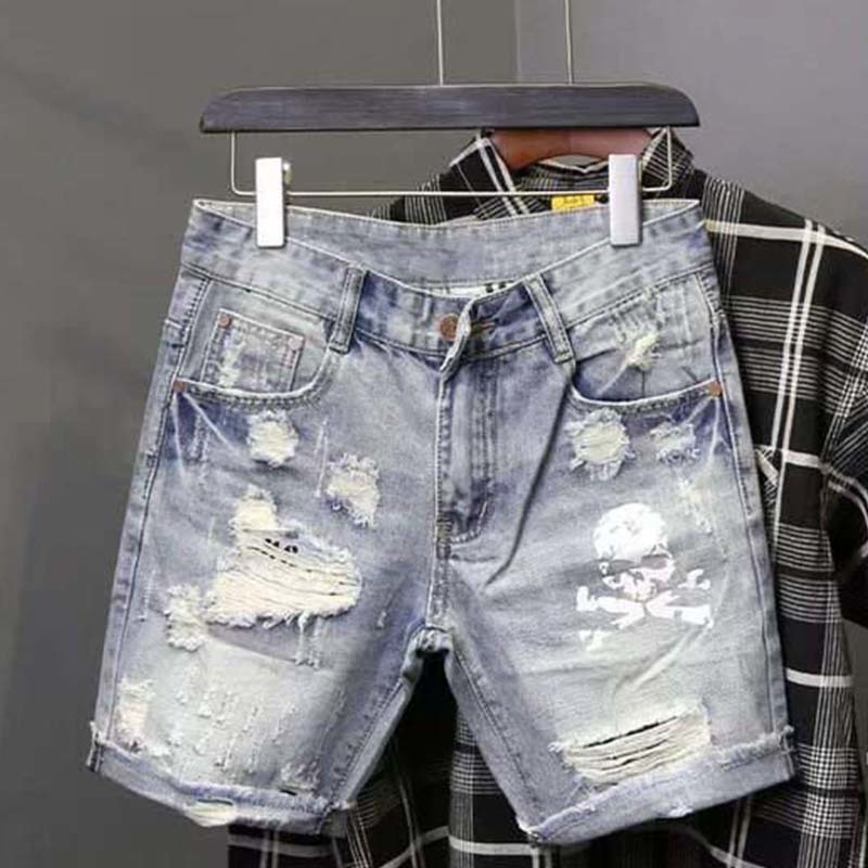 Summer Men's Worn Bead Hole Be - đánh giá và giá Jeans Pants Fashion Men