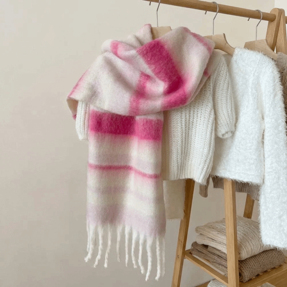 Elegant Mohair Stripe Wool Sca - đánh giá và giá Men Scarf Wool