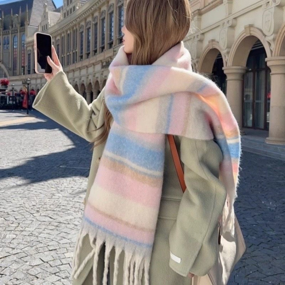 Elegant Mohair Stripe Wool Sca - đánh giá và giá Men Scarf Wool